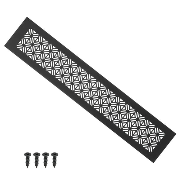 Cubierta de ventilación de aire para puerta Uxcell, cubierta de ventilación de rejilla de aluminio de alta resistencia con tornillo de montaje para puerta de armario 16 x 3 Pulgadas