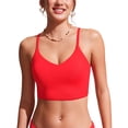 thumbnail image 1 of Top de Bikini CRZ YOGA en V Ajustable Rojo Profundo Talle Pequeño, 1 of 4