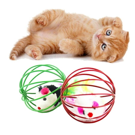 Agiferg Hot Sale Pet Cat Funny Playing Toy Teal Fake Mouse Mice Rat in Cage Ball | Walmart Canada