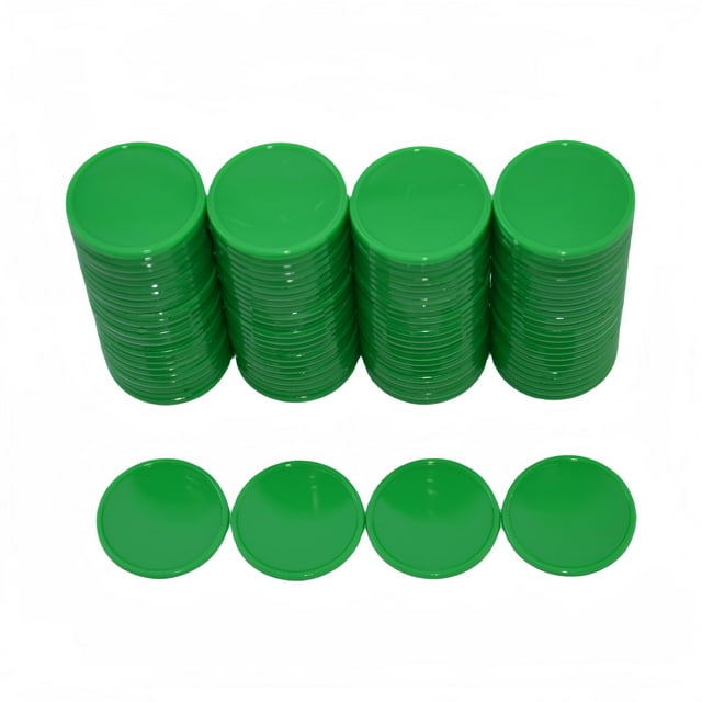 Smartdealspro Juego De 100 Fichas De Póquer De Plástico Opaco De 25 Mm/1 Pulgada (Verde)