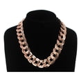 thumbnail image 6 of Ky & Co Rose Gold Tone Wide Double Curb Chain Link Necklace 18" Ladies Adult Female Women, 6 of 6
