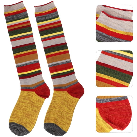 LULULION 1 Pair Long Socks for Girls Yellow Spandex Wear-resistant Comfortable Fashionable Anniversary