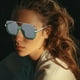 thumbnail image 4 of Gafas de sol de moda con montura media y forma cuadrada para mujer, estilo blogger, 4 of 6