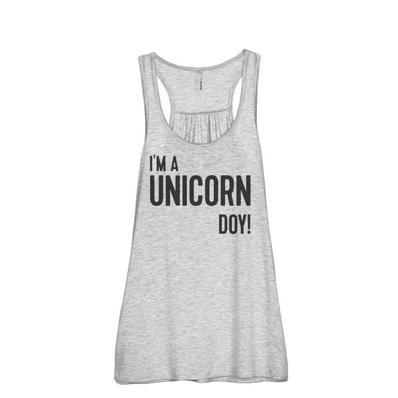 Thread Tank I'm A Unicorn DOY Women's Sleeveless Flowy Racerback Tank Top Sport Grey 2X-Large