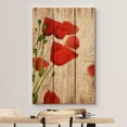 thumbnail image 3 of wall26 Canvas Print Wall Art Red Poppy Flowers on Wood Panels Nature Wilderness Digital Art Realism Chic Colorful Multicolor Ultra for Living Room, Bedroom, Office - 12"x18", 3 of 5