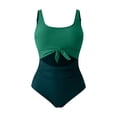 thumbnail image 4 of QURATI Swimwear Women'S Swimsuit Slimming Bathing Suit Cutout Tie Knot Swimwear Green XS, 4 of 4