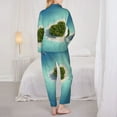 thumbnail image 6 of Wukai Paradise Island Print Women's Pajama Set - Soft Long Sleeve Sleepwear for Comfort and Style-Medium, 6 of 9