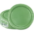 thumbnail image 1 of 50Pcs Sage Green Paper Plates - 9\u201d Round Bulk Dinner Plates for Spring Summer Daily Use Holiday Picnic Celebrations, 1 of 8