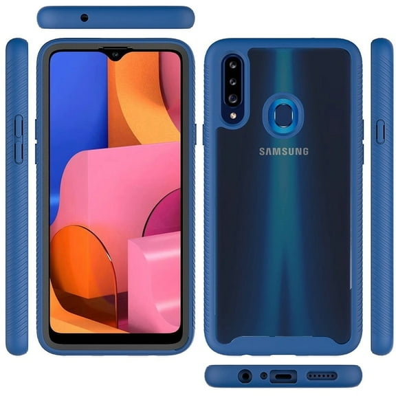 GSA Heavy Duty Bumper Case for Samsung A02s - Clear/Blue