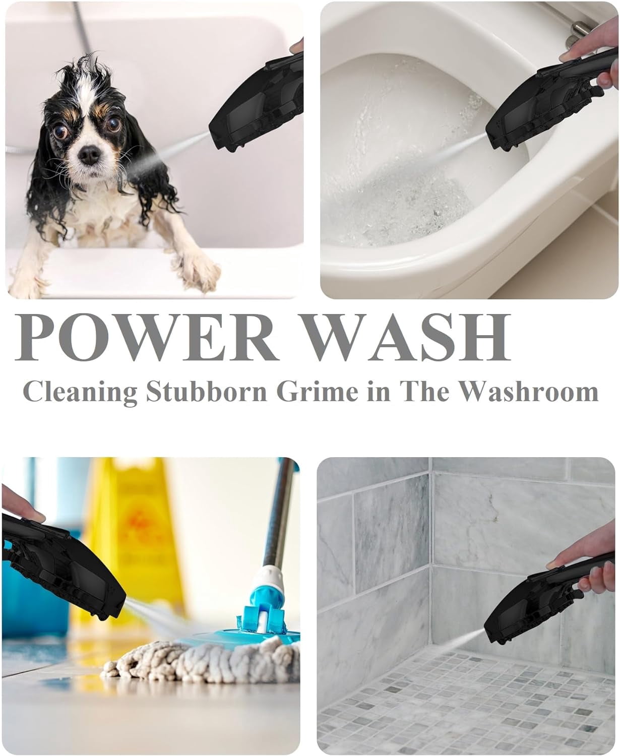 Bailu High Pressure Shower Head features a handheld 7-mode built-in power wash to clean your tub. Tile & Pet, 5" High Flow Handheld Rain Shower Head - Matte Black