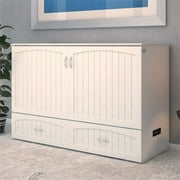 Bowery Hill Traditional Solid Wood Murphy Queen Bed in White