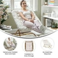 thumbnail image 4 of Flash Furniture Archer Faux Shearling Folding Saucer Chair with Ottoman Ivory (FVFSC027FRIVSGD), 4 of 13