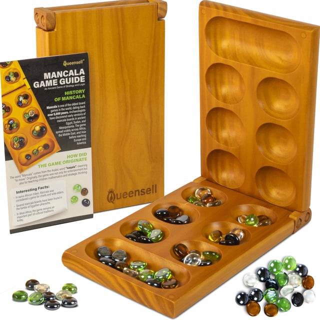 Juego de mesa Mancala Queensell Classic para 2 jugadores con cierre magnético