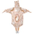 thumbnail image 2 of Wearable Blanket with Sleeves and Pocket Oversized Hooded Sweatshirt 3-14 YR Pink and Peach Rabbits L, 2 of 7