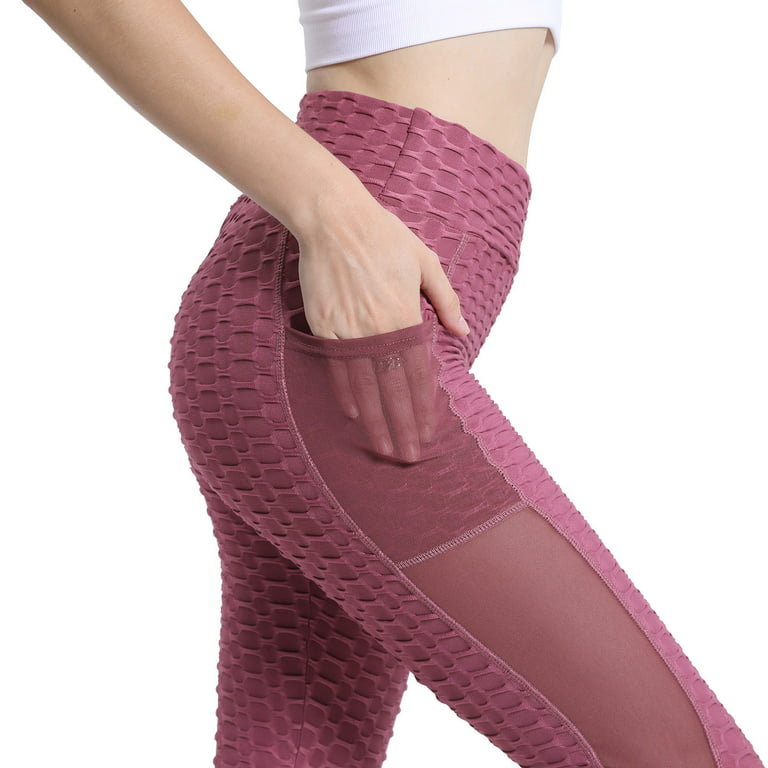 Leggings with Pockets for Women Tummy Control Solid High Waist Casual Ankle  Slim-Leg Leggings