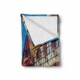 thumbnail image 2 of City Old Houses Soft Flannel Fleece Throw Blanket, Antique Traditional Houses in the Town of Colmar in France European Town, Cozy Plush for Indoor and Outdoor Use, 50" x 70", Multicolor, by Ambesonne, 2 of 6