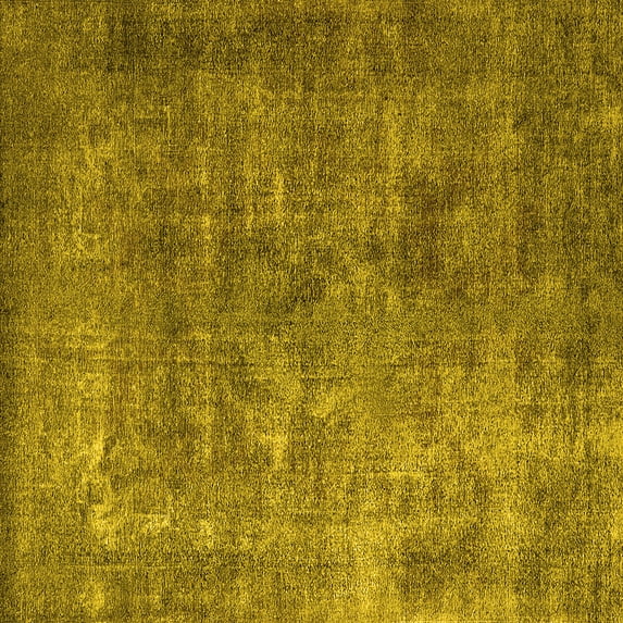 Ahgly Company Machine Washable Indoor Square Oriental Yellow Industrial Area Rugs, 7' Square