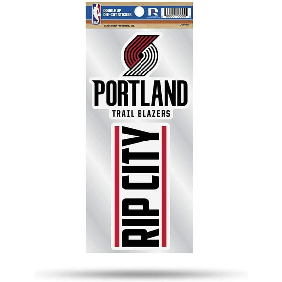 Portland Trailblazers Double Up Die Cut 2-Piece Sticker Sheet