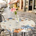 thumbnail image 6 of Orange Blue Pumpkin Fall Round Tablecloth for 45-54 Inch Tables,Fitted Table Cover with Elastic Edge,Thanksgiving Maple Leaves Branch Waterproof Outdoor Table Cloth Protector for Patio Garden Dinner, 6 of 9