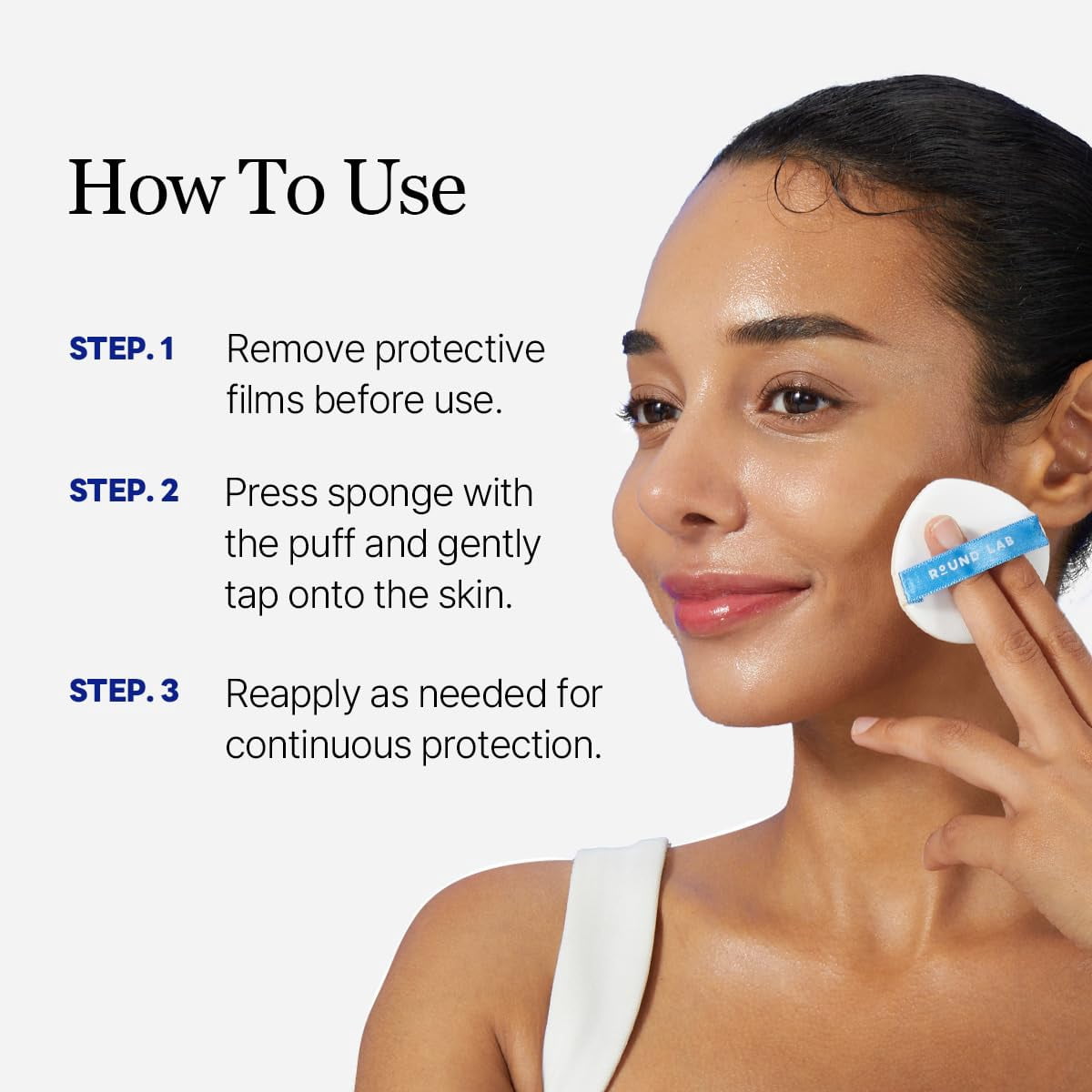 Round Lab Birch Juice Moisturizing UVlock Sun Cushion SPF Mineral Sunscreen, Non-Nano Zinc Oxide Broad Spectrum UV Protection, Hydrating Tone-Up Face Sun Cushion, 15g / 0.52 oz