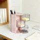 thumbnail image 5 of Organizador de escritorio giratorio con tapa | Soporte giratorio para brochas de maquillaje y lápices | Almacenamiento cubierto para cosméticos, artículos de papelería y objetos pequeños, 5 of 8