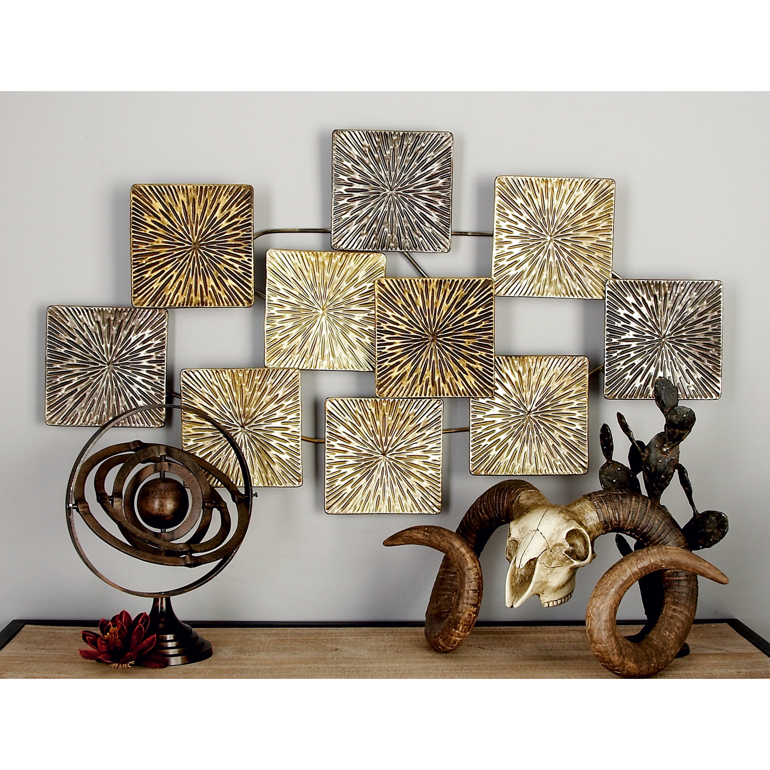 DecMode Gold Metal Carved Sunburst Wall Decor - Walmart.com