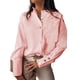 thumbnail image 2 of Blusas y blusa para mujer con cuello alto Rosado Zulema Camisa de señoras, 2 of 8
