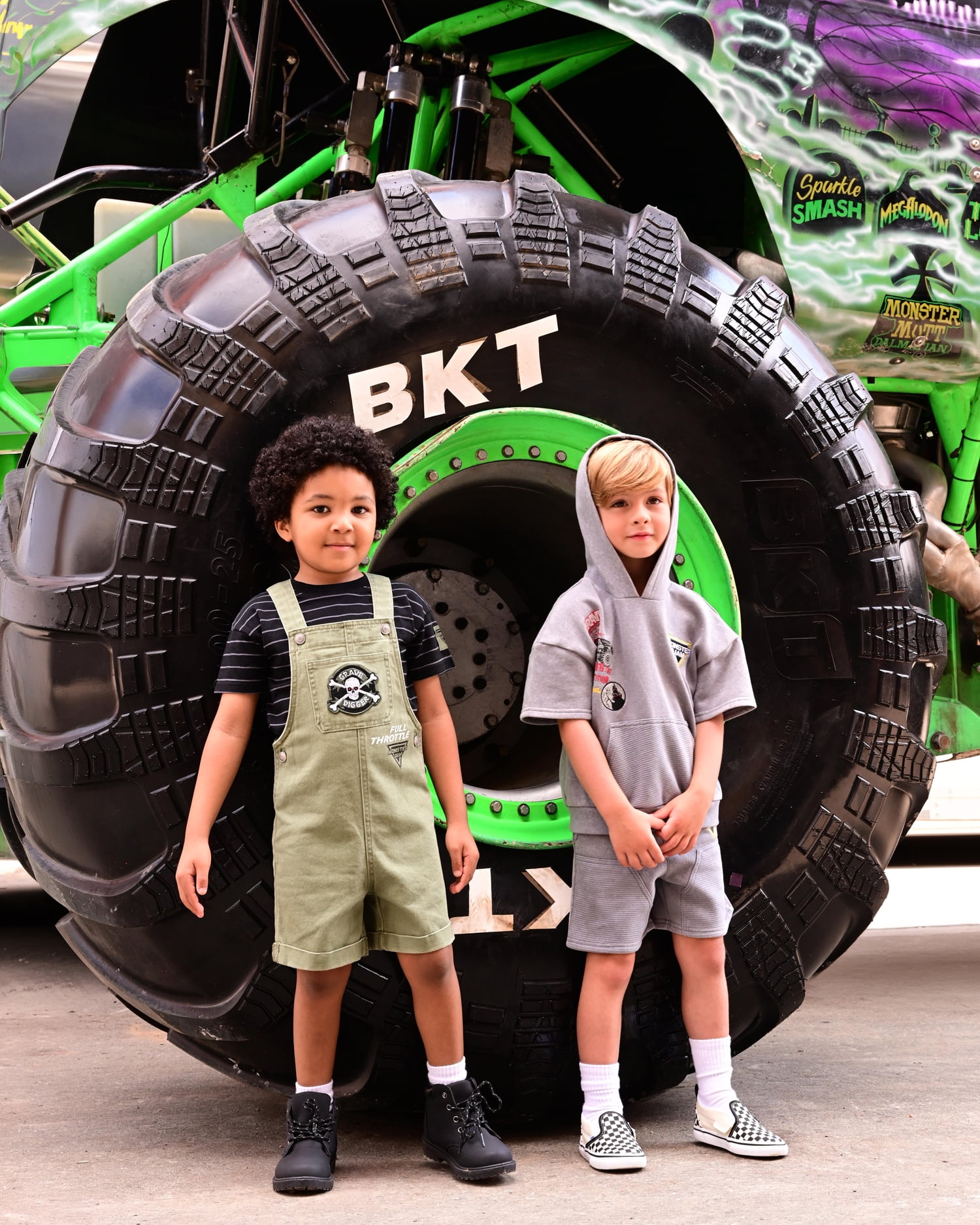 Monster Jam Toddler Boys T-Shirt and Cotton Shortalls Set, 2 Piece, Sizes 12M-5T
