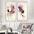 thumbnail image 1 of Designart "Movement in Deep Purple I" Abstract Geometric Framed Wall Art Set Of 2 - Purple Geometric Gallery Wall Frame Set For Home Decor, 1 of 6
