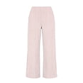 thumbnail image 5 of Pants for Women,Striped Linen Capri Pants for Women Flowy Wide Leg Capris Pant Summer Boho Dressy Casual Elastic Waist Beach Trousers, 5 of 5
