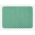 thumbnail image 1 of Yellow and Blue Bath Mat, Big Vintage Polka Dots Pattern Nostalgic Stylized Spotted Pastel Design, Non-Slip Plush Mat Bathroom Kitchen Laundry Room Decor, 29.5 X 17.5 Inches, Teal Yellow, Ambesonne, 1 of 2