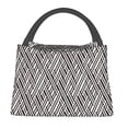 thumbnail image 2 of Vsdgher Black White Stripes Print Insulated Reusable Bags with Sturdy Zipper and Handles, Foldable Totes for Hot or Cold Food Bring or Delivery, 2 of 8