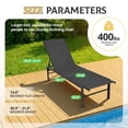thumbnail image 2 of SUNCROWN Aluminum Outdoor Chaise Lounge Chair - 5-Position Adjustable Recliner with Full Flat Tanning Mode, Portable Design for Poolside, Patio, Deck, Backyard, Lawn & Beach, 2 Piece-Black, 2 of 8
