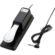 Clef Audio Labs Universal Keyboard Sustain Pedal - Chrome Foot Pedal with Polarity Switch, Black