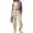 Beige, variant on CHUOU Womens Two Pieces Outfits Solid Color Casual Sets Cropped Tops Sweatpants Tracksuit With Pockets