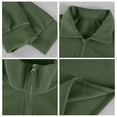 thumbnail image 7 of Men's Vintage Waffle Knit Long Sleeve Zip Up Stand Collar Casual Shirt for Spring Fall Street Fashion,Army Green,L, 7 of 7