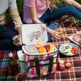 thumbnail image 5 of FORMRS Insulated Cooler Bag 24 Cans Capacity Soft Leakproof Lunch Box with Side Pockets, Abstract Geometric Pattern, 5 of 7