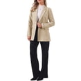 thumbnail image 2 of INSPIRE CHIC Work Blazer for Women Business Long Sleeve Collared Dressy Casual Belted Suit Jacket L Khaki, 2 of 5