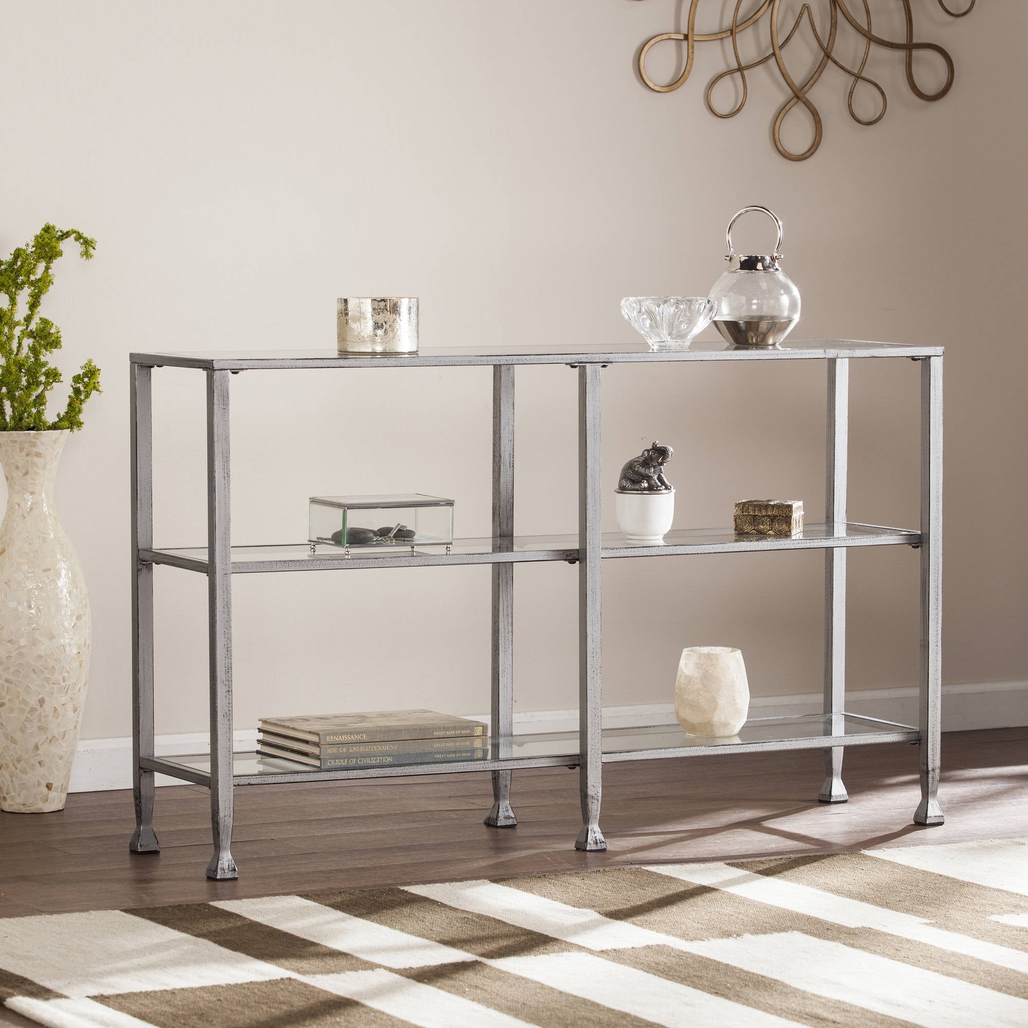Jumpluff Metal/Glass 3Tier Console Table/Media Stand