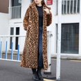 thumbnail image 5 of Herrnalise Women's Double Breasted Pea Coat Winter Mid-Long Trench Coat with Belt Brown,XXXXXL, 5 of 9