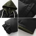 thumbnail image 3 of Funicet Man Solid Color Fake Two Hooded Drawstring Pockets Large Size Coat Cotton-Padded Clothes, 3 of 3