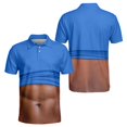 thumbnail image 4 of OIOLOYJM Golf Shirts for Men Summer 3D Print Creativity Performance Short-Sleeve Mesh Casual Quick Dry Breathable Polo Shirts Fashion Stylish Cuteout Collared Shirts Blue 4XL, 4 of 5