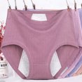 thumbnail image 3 of 5 Pack Women's Physiological Underwear Leak Proof and Breathable Pure Cotton High Waisted Triangle Pants with Soybean Powder Plus Size XL-6XL, 3 of 8