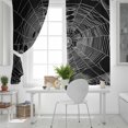thumbnail image 5 of Fsddascl Black Halloween Blackout Curtains for Bedroom/Living Room, Thermal Insulated Kitchen Curtains, Country Vintage White Cobweb Scary Grommet Darkening Window Treatment Drapes 42"x84"x2, 5 of 6