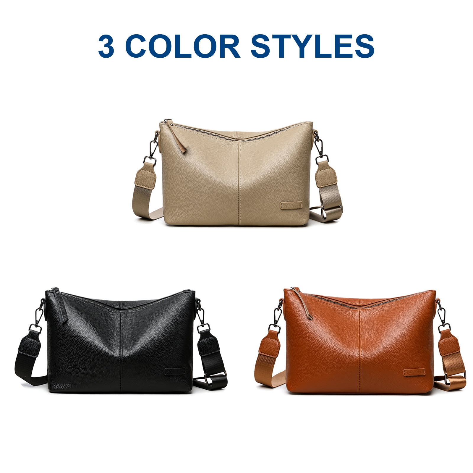 URSOFINE Large Shoulder Purses for Women Genuine Leather Hobo Bags Trendy Crossbody Purses with 2 Straps