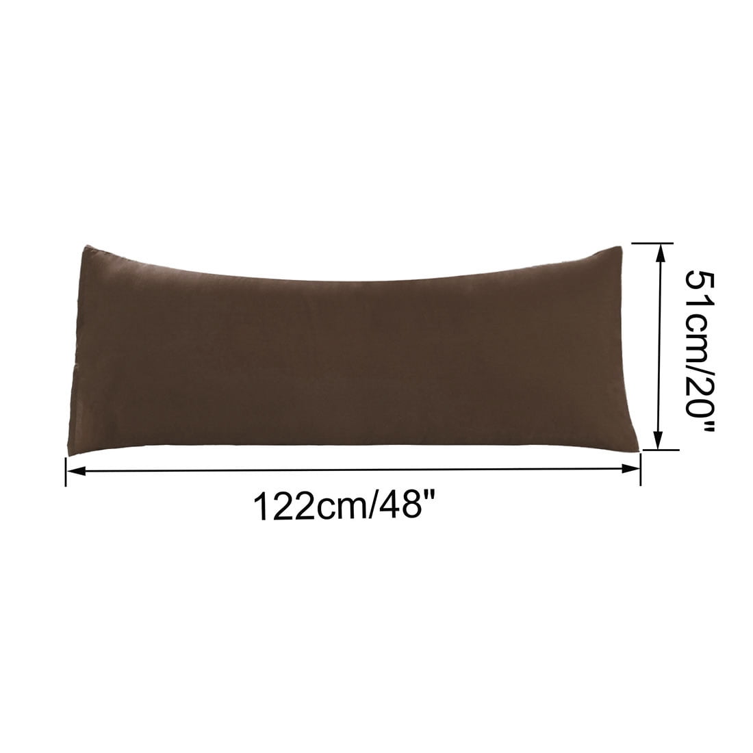 Unique Bargains Microfiber Solid Long Body Pillowcases, 2-Pack Brown 20" x 48"