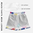 thumbnail image 3 of FORMRS Boys Swim Trunks Quick Dry Mesh Liner Boardshorts Sizes XS-XL, Green Retro Shapes, 3 of 7