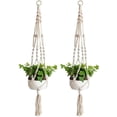 thumbnail image 5 of Colgador para plantas, paquete de 2 colgadores para plantas, colgadores para plantas de cuerda de algodón para interiores y exteriores, soportes para colgar plantas de 4 patas, planta colgan, 5 of 5