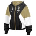 thumbnail image 2 of Women's WEAR by Erin Andrews Black/Khaki New Orleans Saints Color Block Full-Zip Windbreaker Jacket, 2 of 3