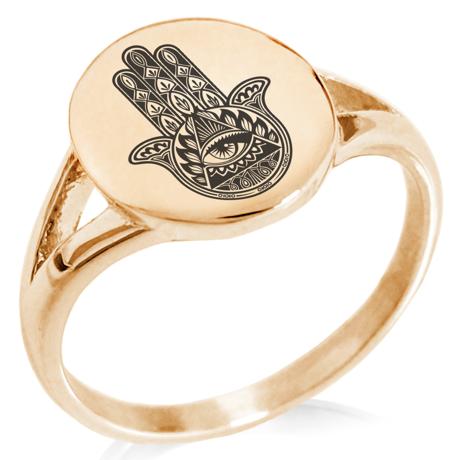 Hamsa Hand Of Fatima Ring – Stainless Steel Protection Symbol, Good Luck Amulet, Gift For Women & Teens (Sizes 5-10)